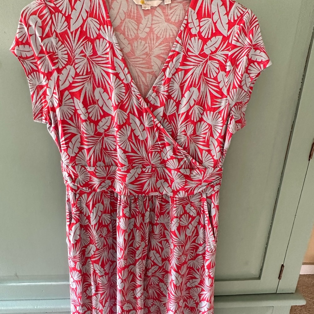Womens Cotton Vneck Dress with Pockets size 10P